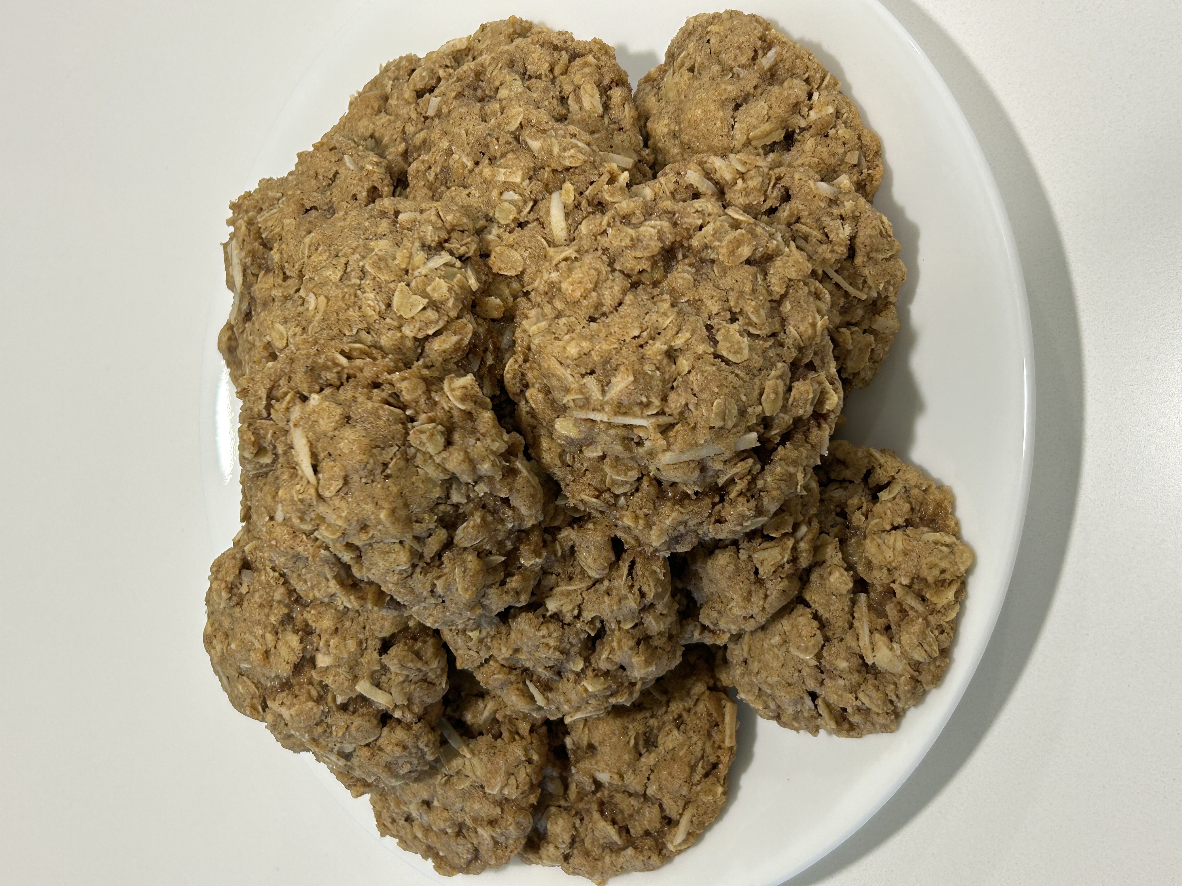 A plate of homemade oatmeal cookies