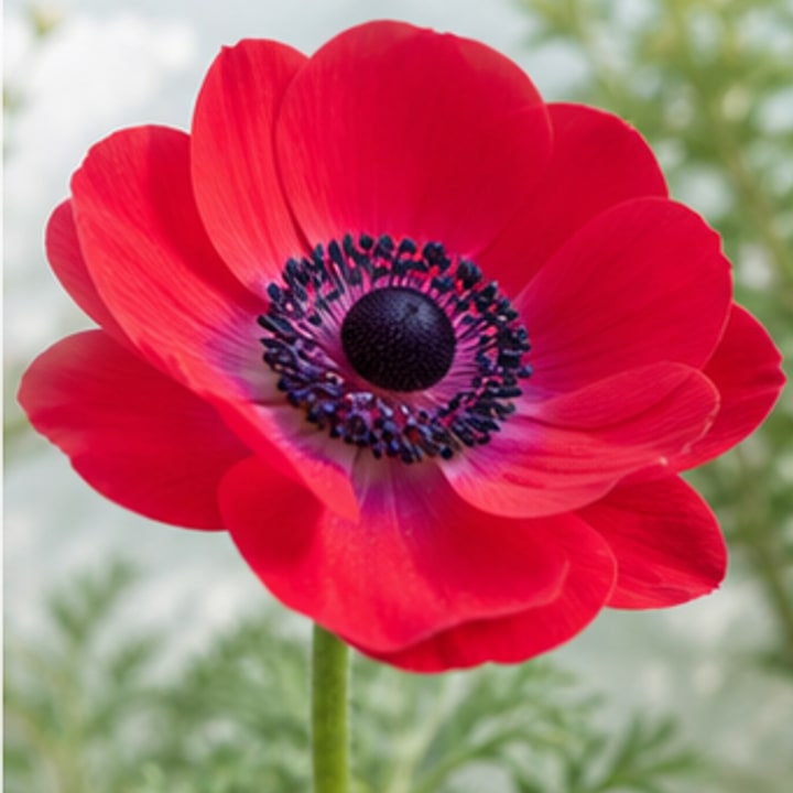 Red poppy in bloom