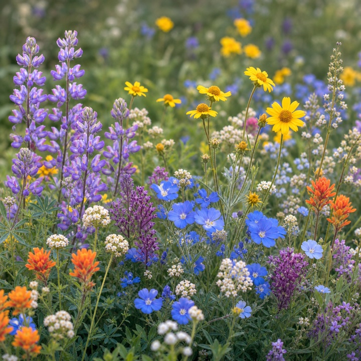 Colorful Sierra wildflower mix in bloom